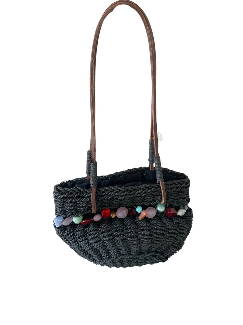Vintage Sun 'N' Sand Miniature Woven Straw Beaded Shoulder Bag